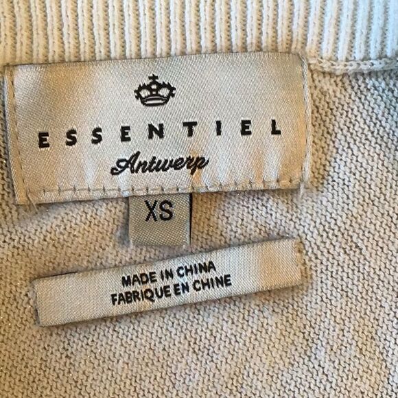 Essentiel Antwerp silver, cream luxury metallic V back sweater.Runs big Belgium - Picture 8 of 9